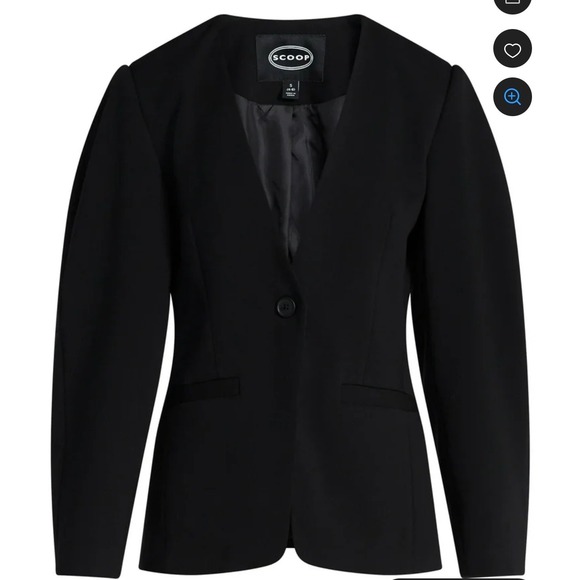 Scoop Womens Black Collarless Barrel Sleeve Blazer Jacket Plugs XXL 20 2X NEW - Picture 7 of 7